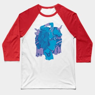 Mountain Blue Taurus Beauty Baseball T-Shirt